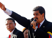 Nicolás Maduro speaks to supporters in Caracas